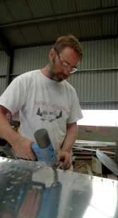 Vintage Airstream restoration riveting